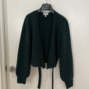 & Other Stories wrap cardigan in dark green
